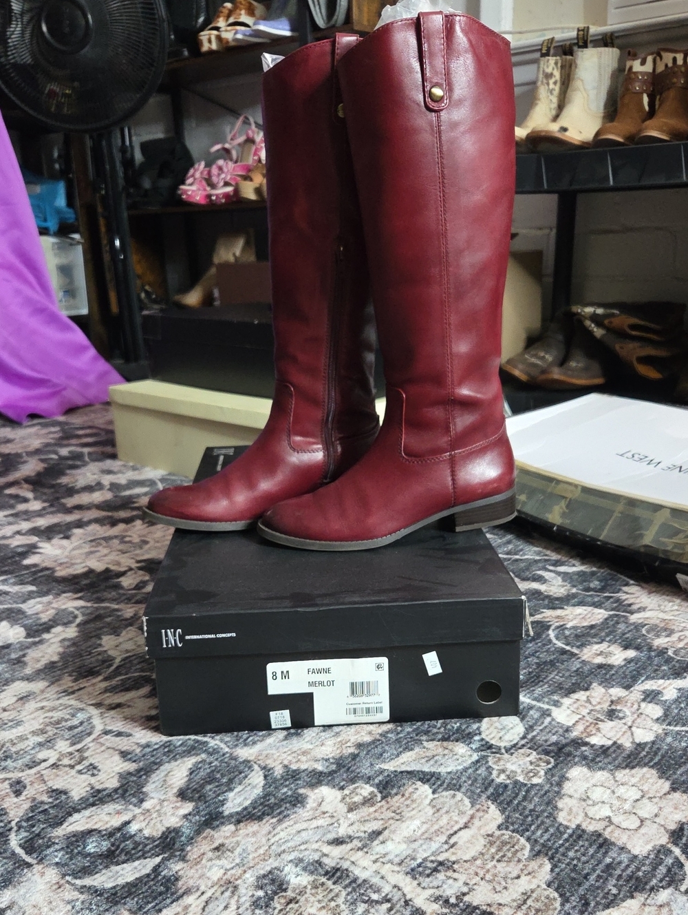 INC International Concepts Merlot Over-the-Knee Riding Boots